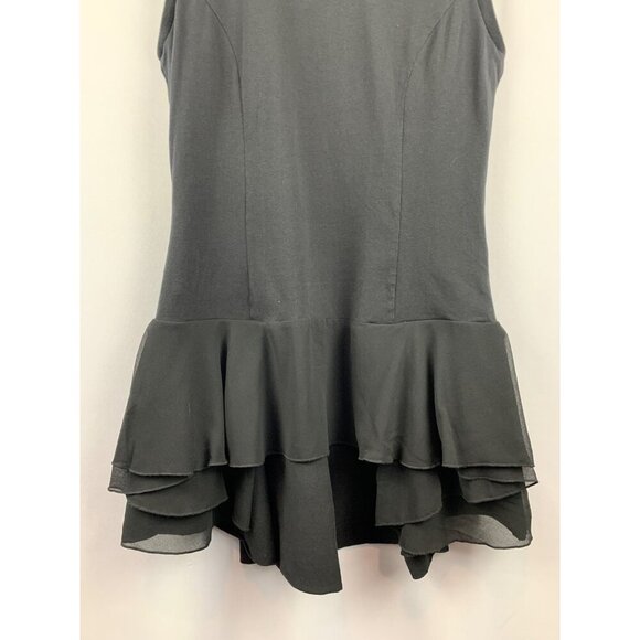 Black Kathleen Kirkwood Ruffle Trim Sleeveless Dress M - Picture 3 of 6